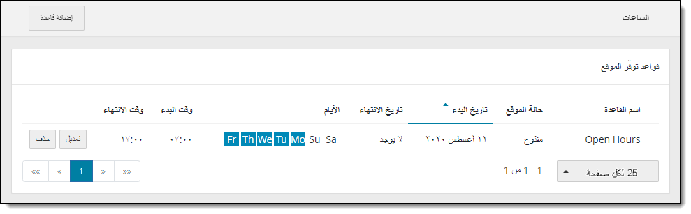 Arabic date and time format for hours.